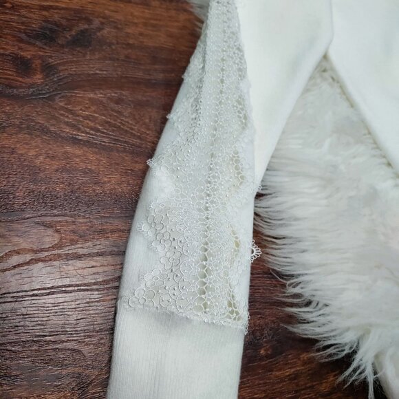 Sachin & Babi White High-Neck Sweater Lace Trim Sleeves Women's Size Small NWOT - Picture 10 of 14